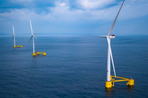 3 wind turbines of a offshore wind farm